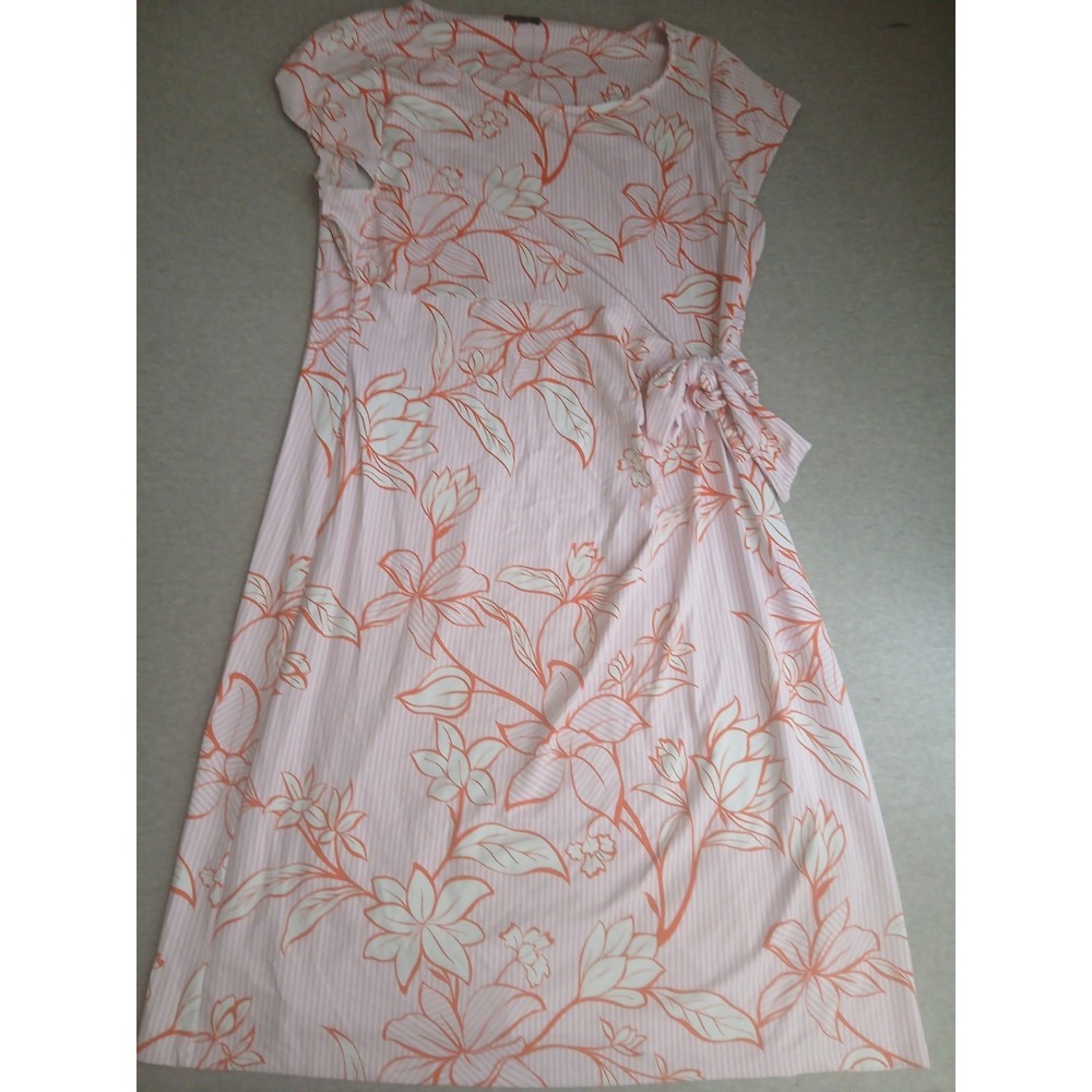 Talbots Dress XL Effortless Jersey Midi Faux Wrap Floral Comfort Stretch Boho